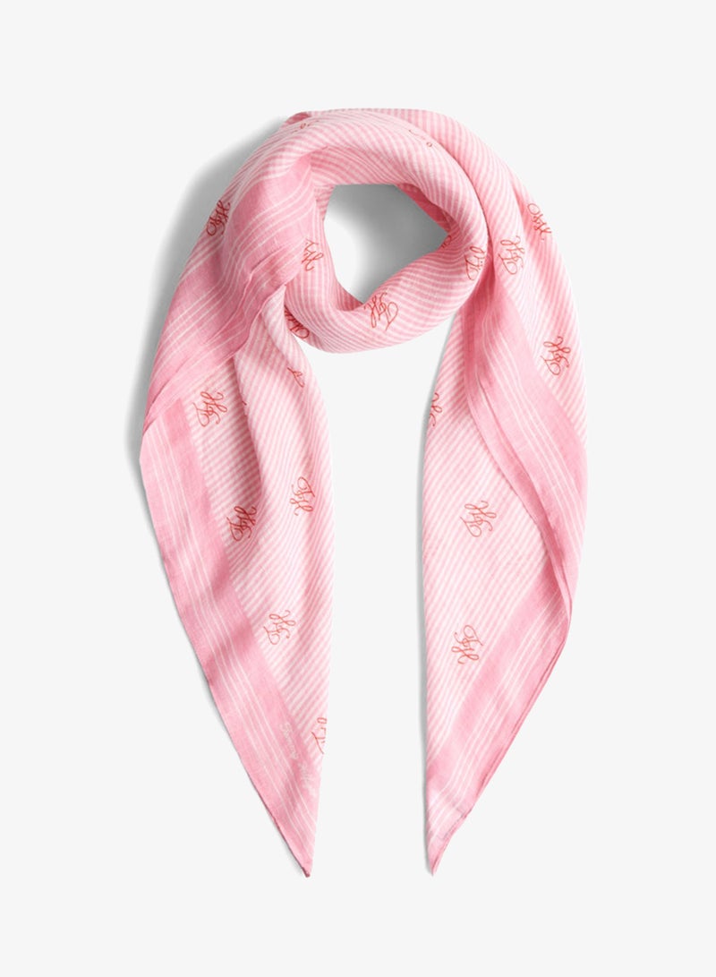 TOMMY HILFIGER Pure Linen Repeat Logo Square Scarf - Image 1
